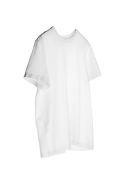 Photo of T-shirt isolated on white. Mockup for design