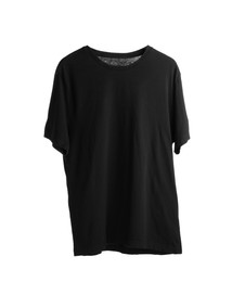 Photo of Black t-shirt isolated on white. Mockup for design