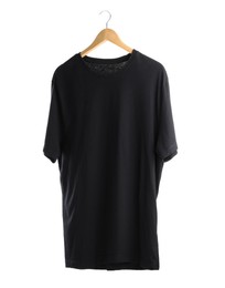 Photo of Black t-shirt isolated on white. Mockup for design
