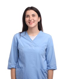 Photo of Portrait of nurse in uniform on white background