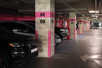Photo of View of many cars in underground parking