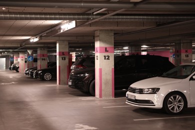 Photo of View of many cars in underground parking