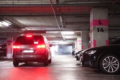 Photo of View of many cars in underground parking