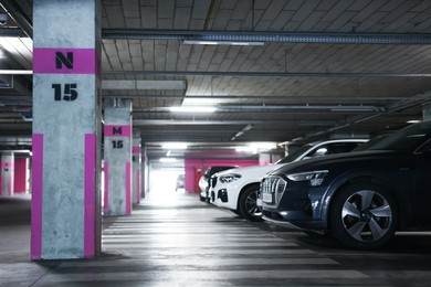 Photo of View of many cars in underground parking
