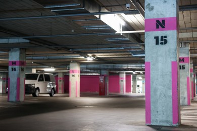 Photo of View of underground garage with parked car