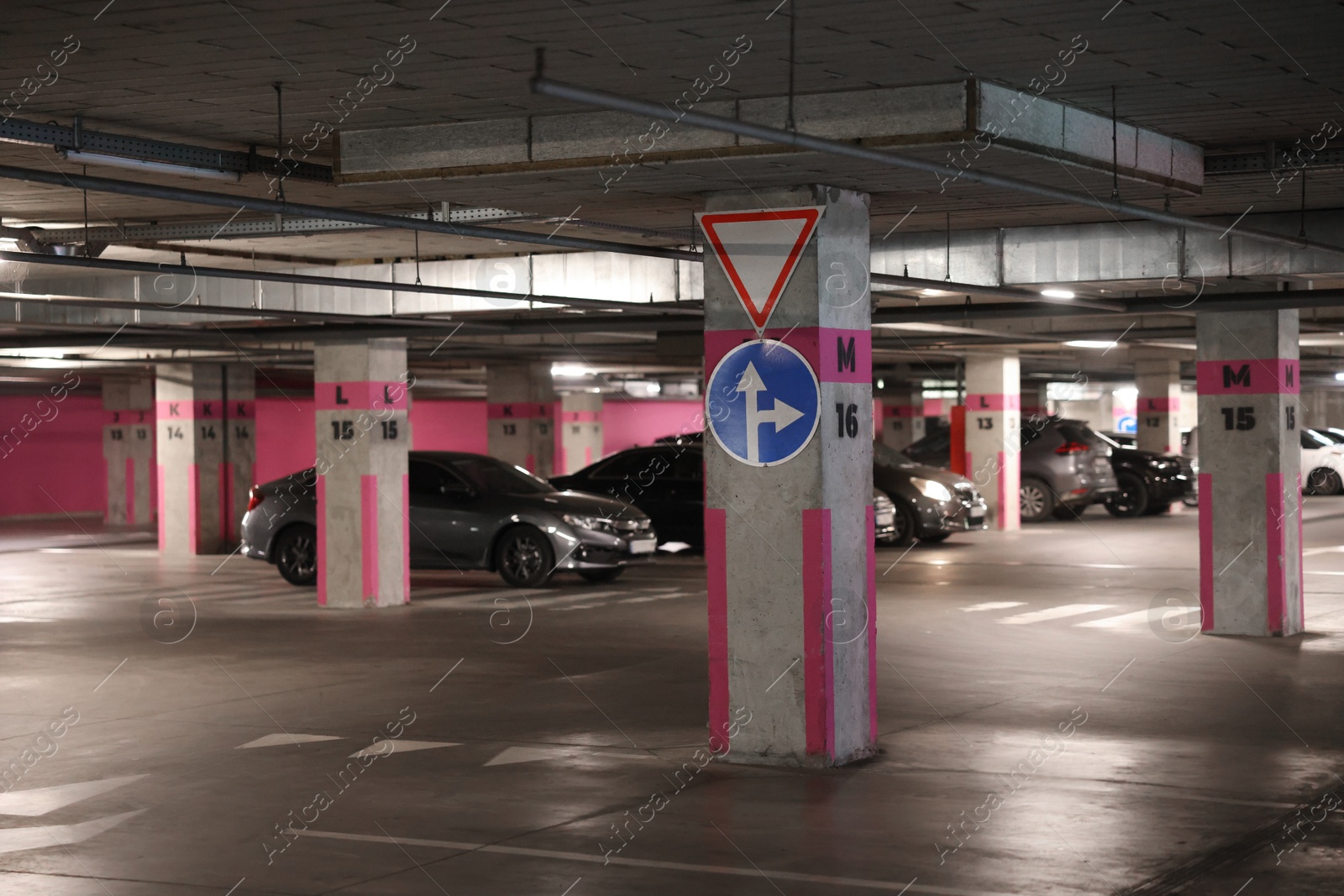 Photo of View of many cars in underground parking