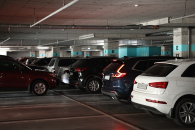 Photo of View of many cars in underground parking