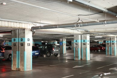 Photo of View of many cars in underground parking