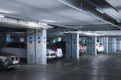 Photo of View of many cars in underground parking