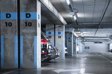 Photo of View of many cars in underground parking