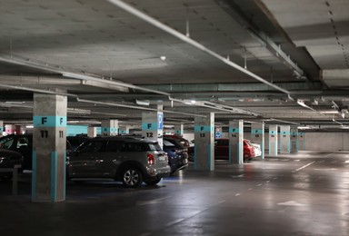 Photo of View of many cars in underground parking