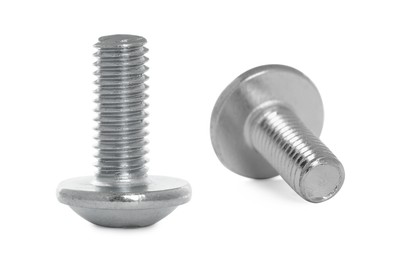 Image of Two metal carriage bolts isolated on white