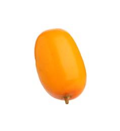 Photo of One fresh sea buckthorn berry isolated on white