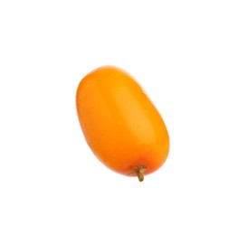 Photo of One fresh sea buckthorn berry isolated on white