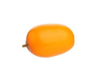 Photo of One fresh sea buckthorn berry isolated on white
