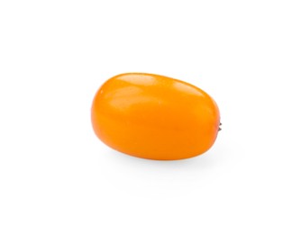 Photo of One fresh sea buckthorn berry isolated on white