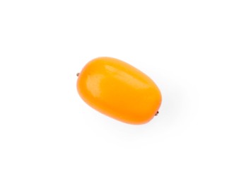 Photo of One fresh sea buckthorn berry isolated on white
