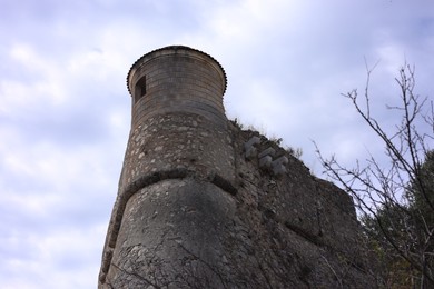 Photo of Picturesque view of beautiful old building against blue sky, low angle view