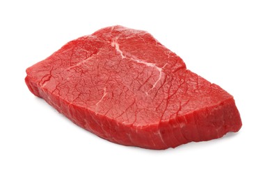 Photo of Piece of raw beef meat isolated on white