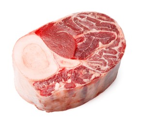 Photo of Piece of raw beef meat isolated on white