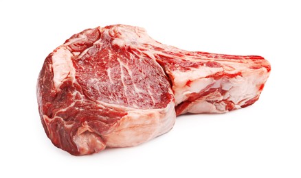 Photo of Piece of raw beef meat isolated on white