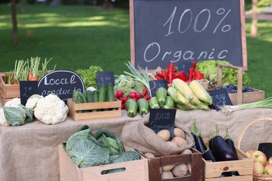Photo of Many different vegetables on stall at farmer's market