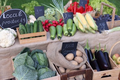 Photo of Many different vegetables on stall at farmer's market