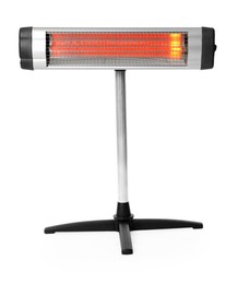 Photo of One modern electric heater isolated on white