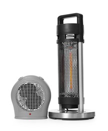 Photo of Different modern electric heaters isolated on white