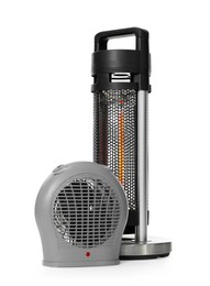 Photo of Different modern electric heaters isolated on white