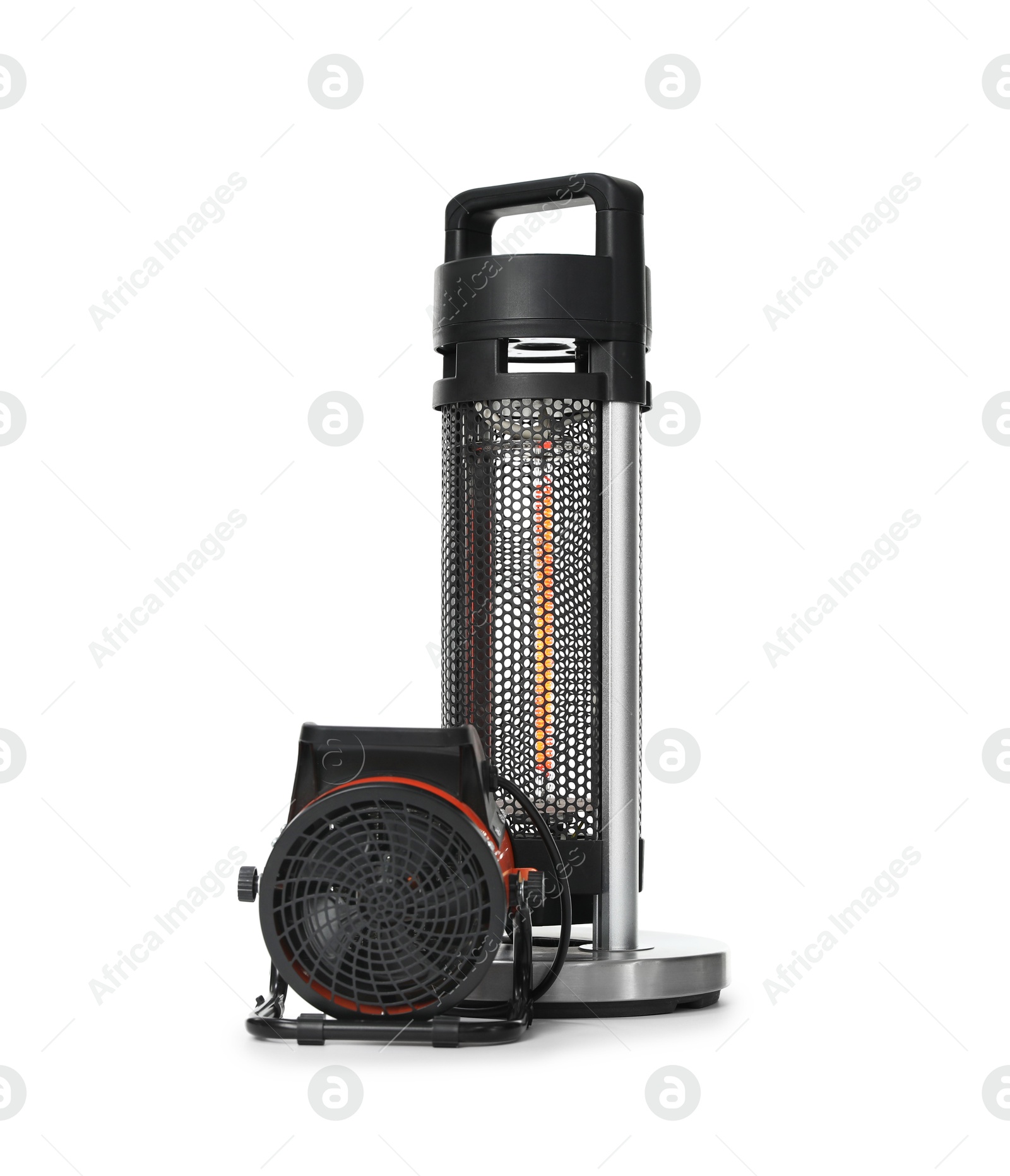 Photo of Different modern electric heaters isolated on white