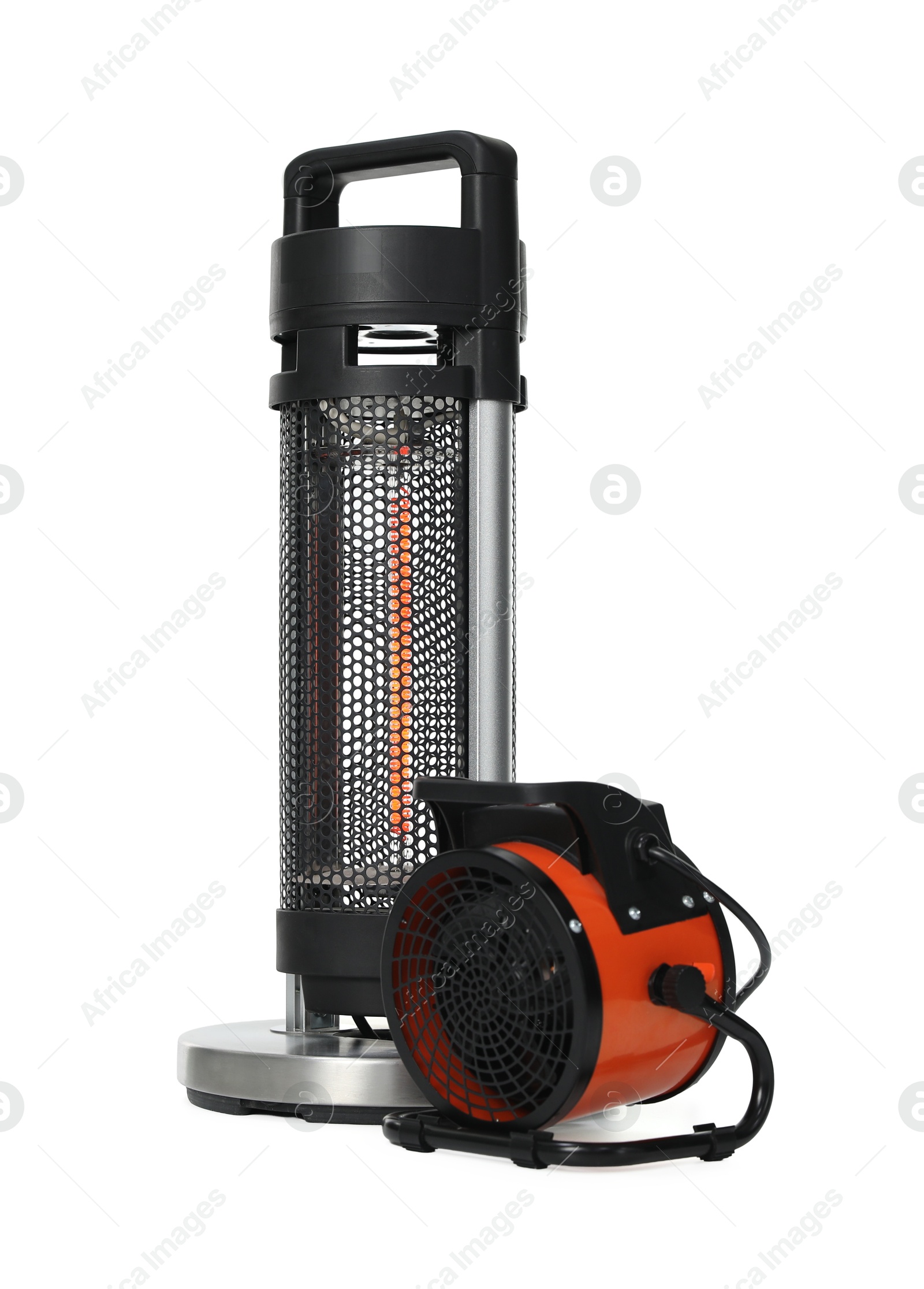 Photo of Different modern electric heaters isolated on white