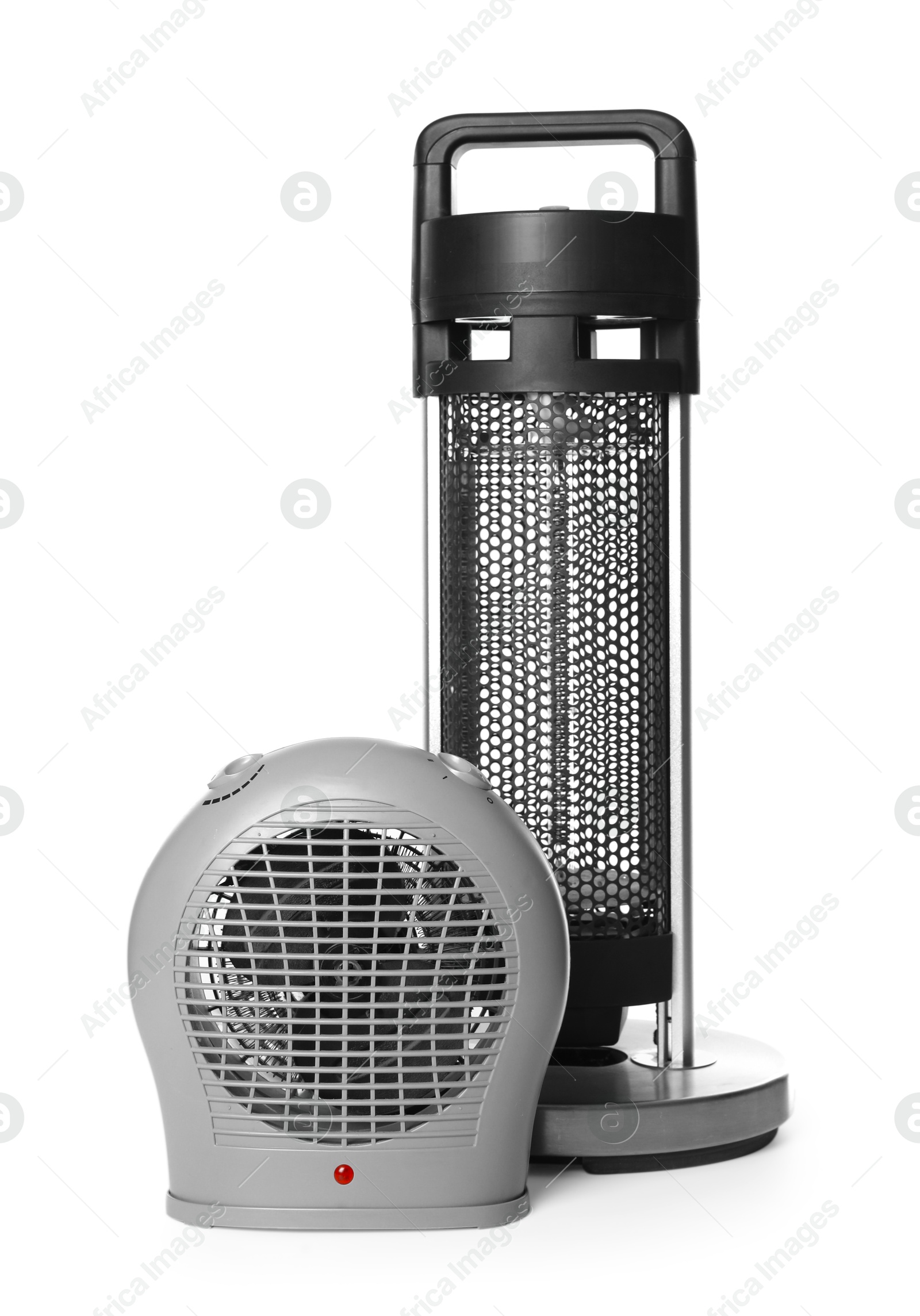 Photo of Different modern electric heaters isolated on white