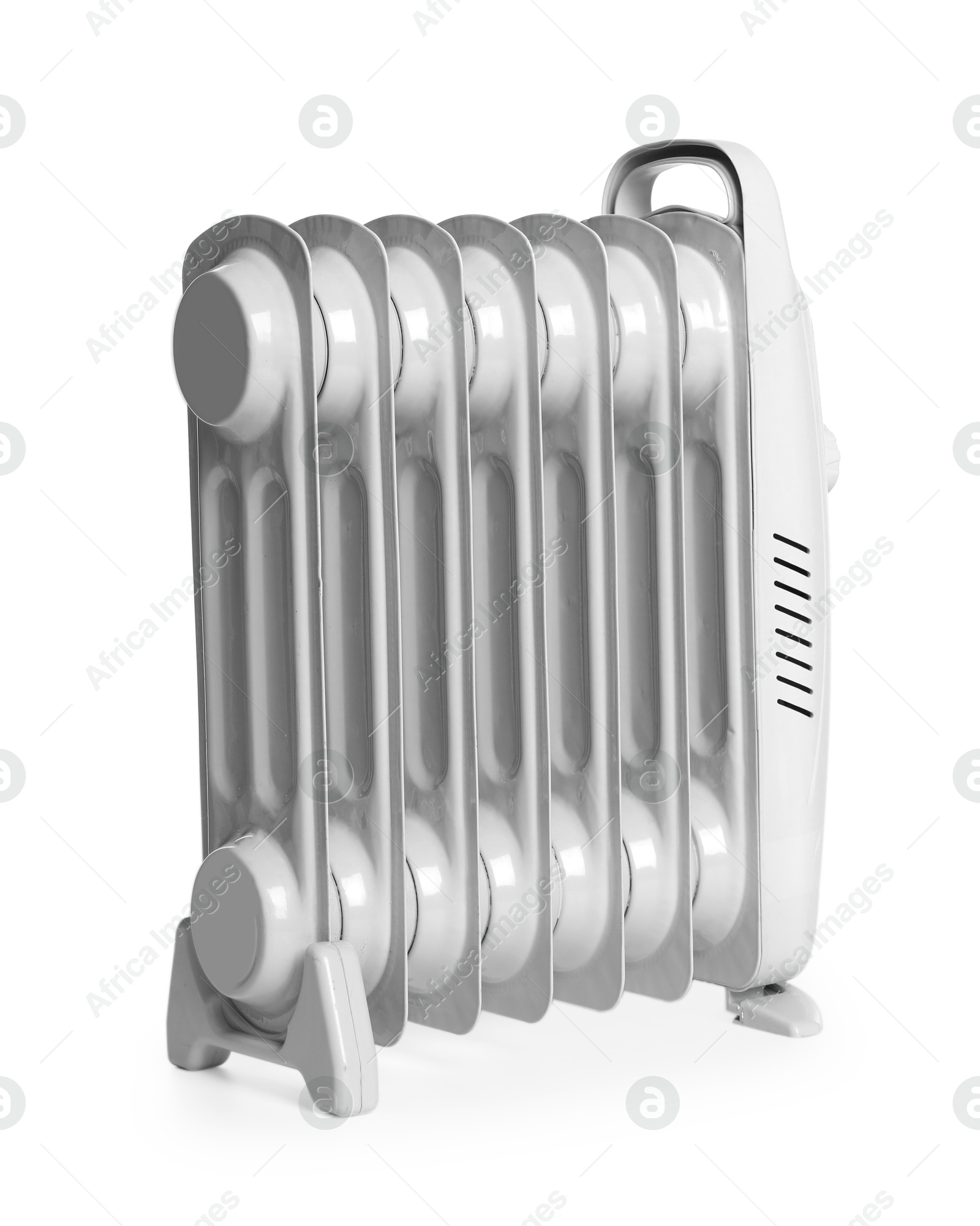 Photo of One modern electric heater isolated on white