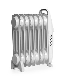 Photo of One modern electric heater isolated on white