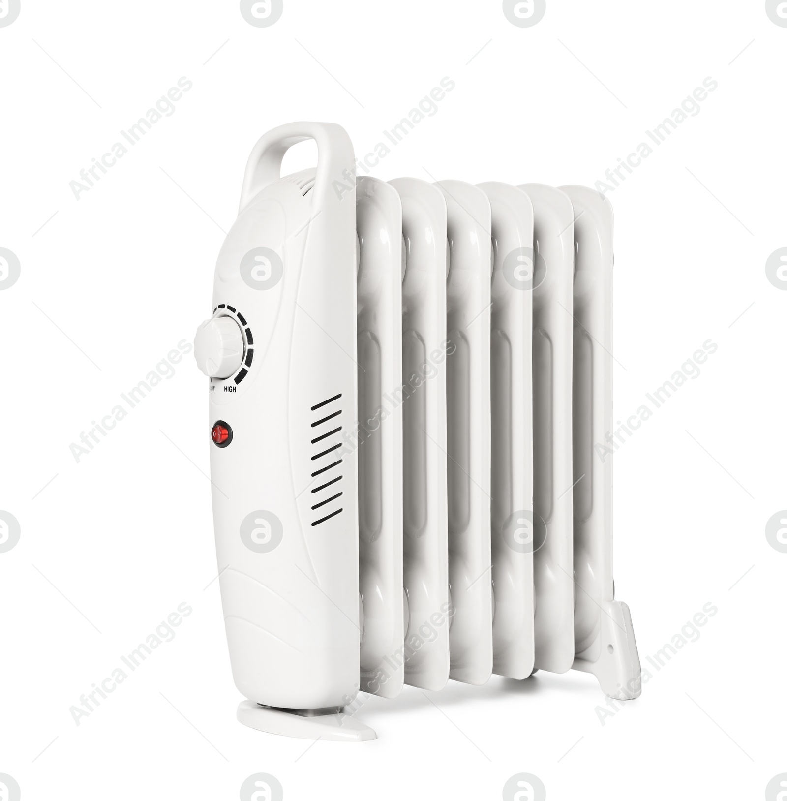 Photo of One modern electric heater isolated on white