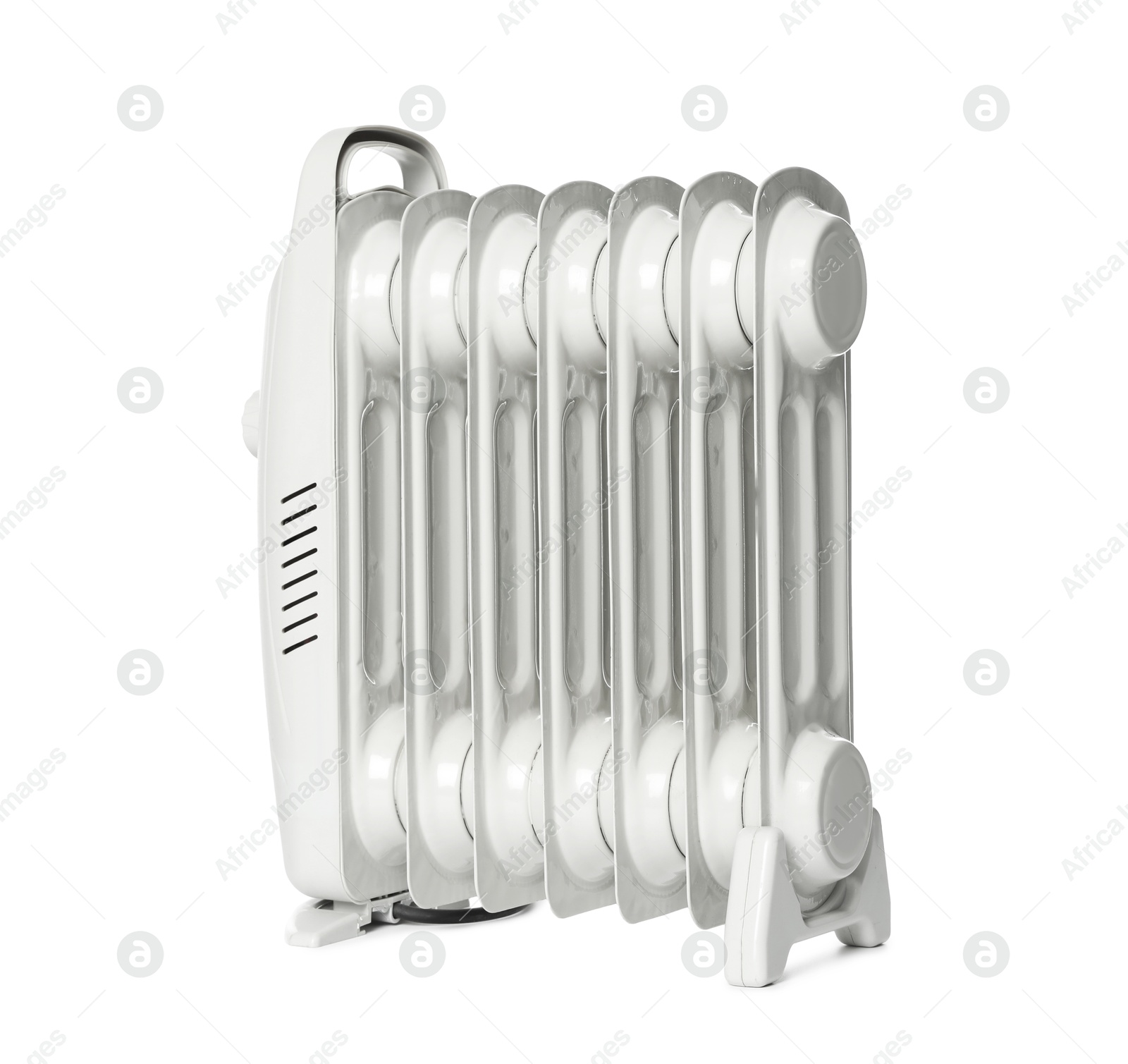 Photo of One modern electric heater isolated on white