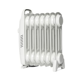 Photo of One modern electric heater isolated on white