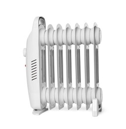 Photo of One modern electric heater isolated on white