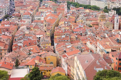 Photo of Cityscape with beautiful buildings and green trees
