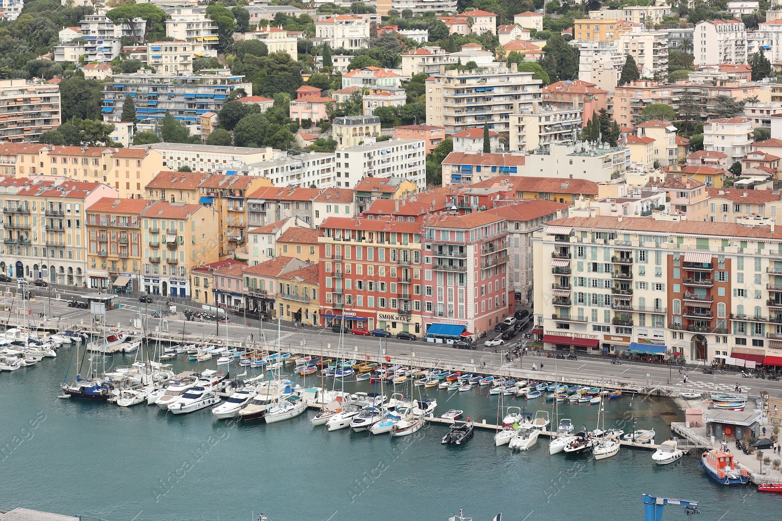 Photo of Nice, France - August 24, 2025: Picturesque view of moored boats in harbor near city