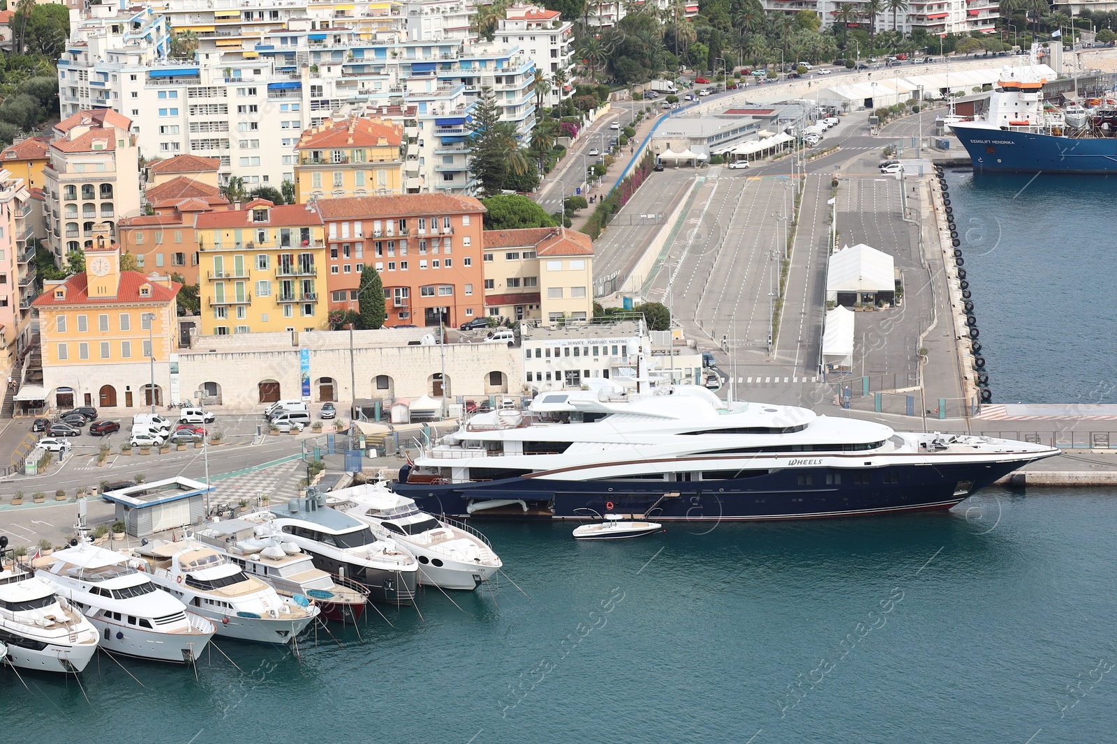 Photo of Nice, France - August 24, 2025: Picturesque view of moored boats in harbor near city