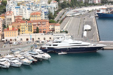 Photo of Nice, France - August 24, 2025: Picturesque view of moored boats in harbor near city