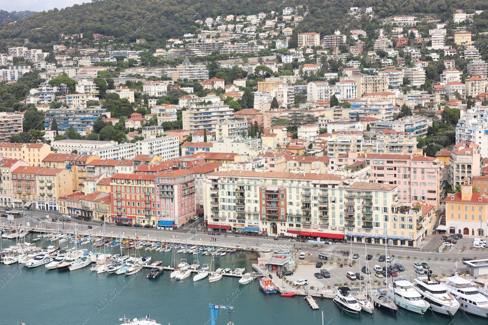 Photo of Nice, France - August 24, 2025: Picturesque view of moored boats in harbor near city
