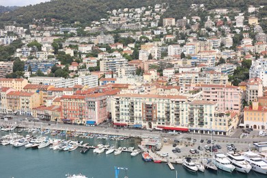 Photo of Nice, France - August 24, 2025: Picturesque view of moored boats in harbor near city