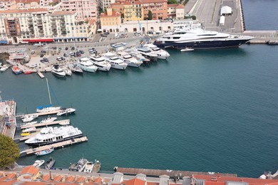 Photo of Nice, France - August 24, 2025: Picturesque view of moored boats in harbor near city