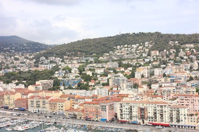 Photo of Nice, France - August 24, 2025: Picturesque view of moored boats in harbor near city