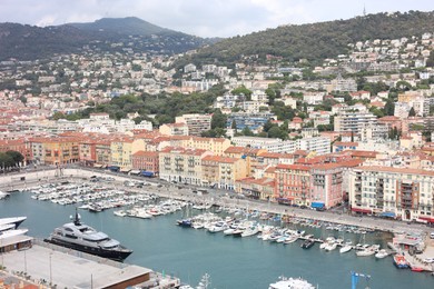 Photo of Nice, France - August 24, 2025: Picturesque view of moored boats in harbor near city