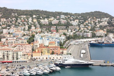 Photo of Nice, France - August 24, 2025: Picturesque view of moored boats in harbor near city