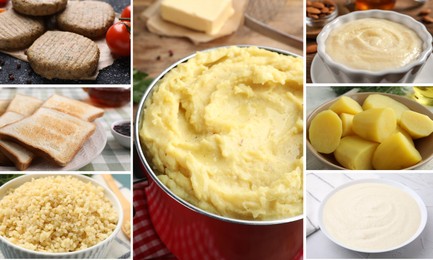 Image of Collection of foods with bland taste combined into collage